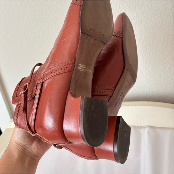 L’Autre Chose Brown Parisian Leather Ankle Booties with Square Toe Size 36 - Picture 6 of 8